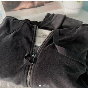[3 for $50] Hollister velvet black zip up hoodies